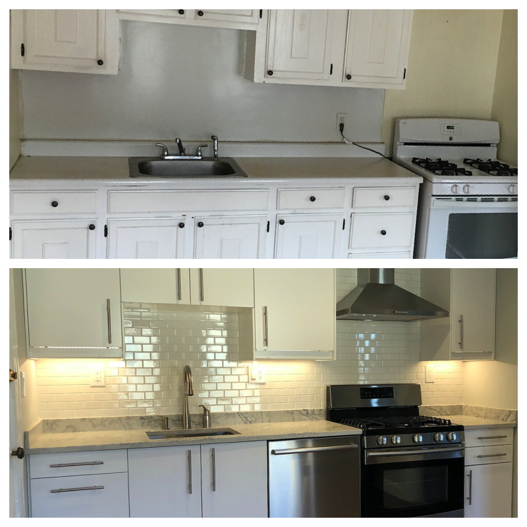 Kitchen renovation, before and after